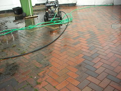 3 Car Driveway During the Cleaning process