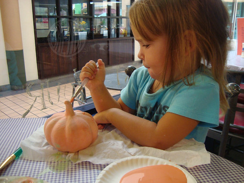 painting a pumpkin