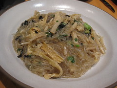 Slanted Door - vegetarian glass noodles with tofu skin, black trumpet and oyster mushrooms