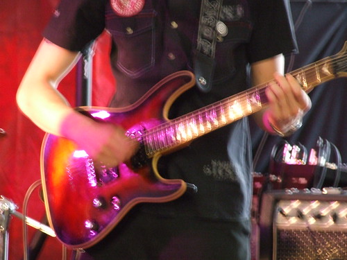 Playing the electric guitar