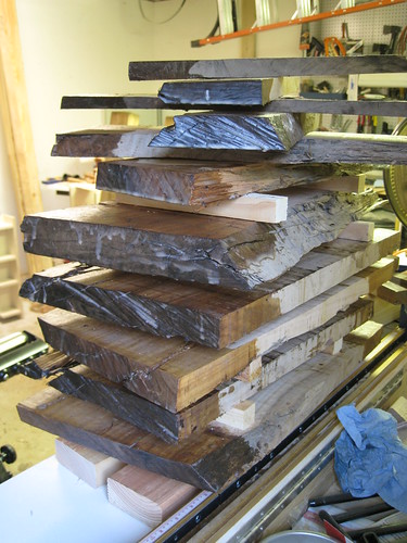 sealed Eucalyptus slabs on my miter saw wing table