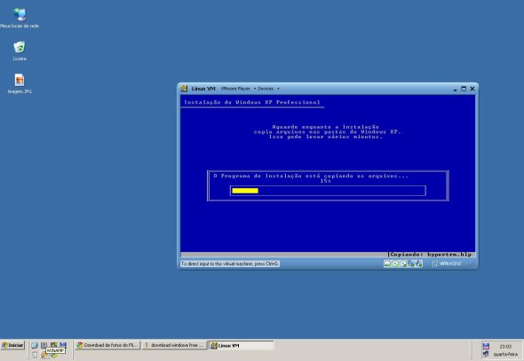 Instalando WindowsXP no VMWare Player.