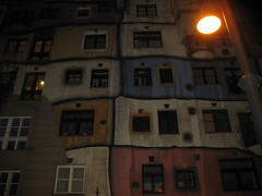 hundertwasser house, by night