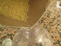 Couscous in wet bottle