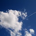sky &  cloud & vapor trail ....( on such a timeless flight )