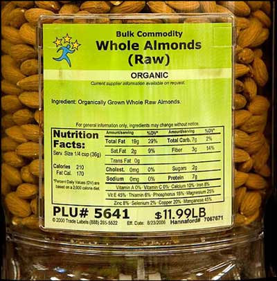 Raw Whole Almonds = 3 Guiding Stars