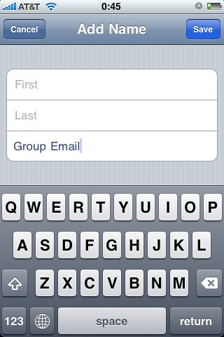 Screenshots for article on using email groups in iPhone Mail