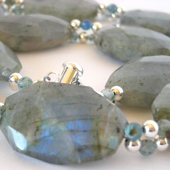 Lighter grey labradorite with a clearly seen flash