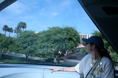 Tracey inside the Disneyland Monorail • <a style="font-size:0.8em;" href="http://www.flickr.com/photos/28558260@N04/3922972748/" target="_blank">View on Flickr</a>
