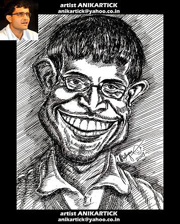 GANGULY Caricature- Indian cricket team captain