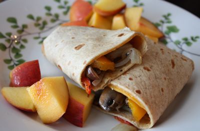 Roasted Mushroom and Pepper Wrap