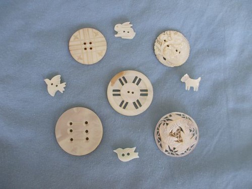Marty's vintage button collection - carved shell