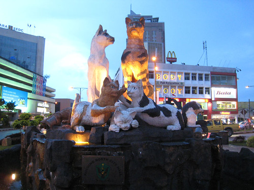 Cat statues in Kuching