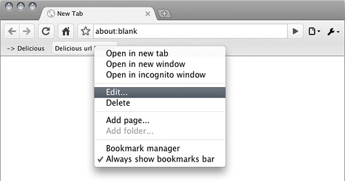 Mac Chromium 3.0.196 allows you to edit bookmarks