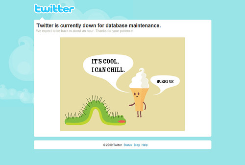 Twitter is currently down for database maintenance