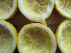 Scoop out the lemon insides