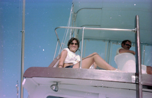 sunning on a boat deck