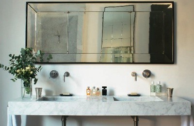 Interiors, Bathroom: Marble Vanity
