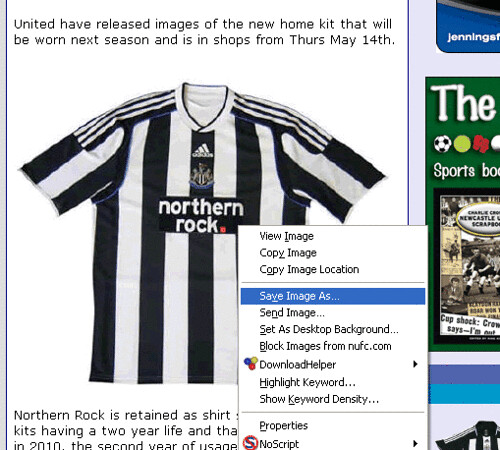 nufc-com, showing context menu when browsing with Firefox/NoScript (flickr)