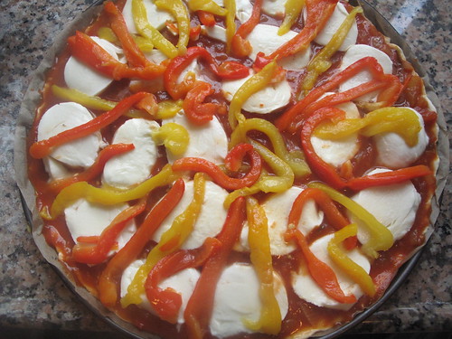 Grilled vegetables on pizza