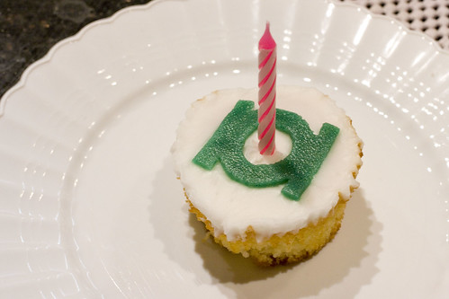 Green Lantern Birthday Cupcake