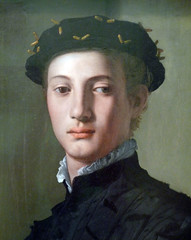 Bronzino, Portrait of a Young Man detail of head