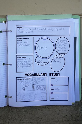 vocabulary notebooking