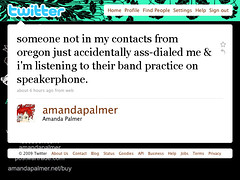 Twitter - Amanda Palmer- someone not in my contacts
