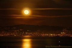 Full Moon Rise Over the Bay - San Francisco, California