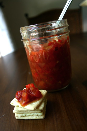 Sweet Pepper Relish - Use up the last of summer's produce with this sweet pepper relish. Serve it on crackers, with cheese, or spread on a sandwich.