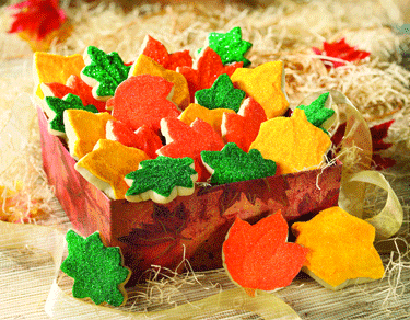 Frosted Fall Leaf Cookies, Fall Catalog 2009