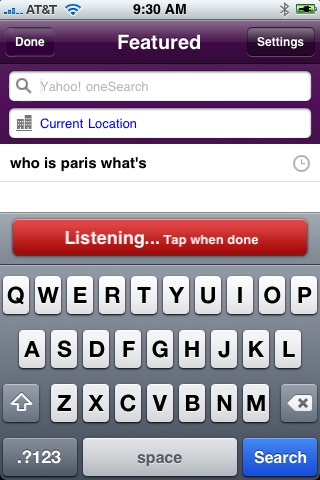 Yahoo Search Voice Search