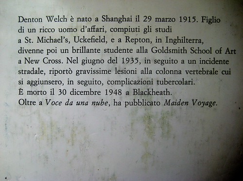 Denton Welch, Voce da una nube, Mondadori 1971, Bruno Binosi: sovracoperta (part. della q. di cop)