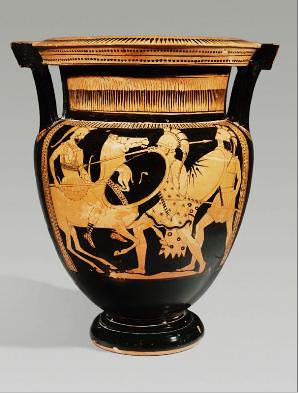 An Exceptional Attic Red-figure Column Krater by the Naples Painter, a Remarkable Scene for a Column Krater