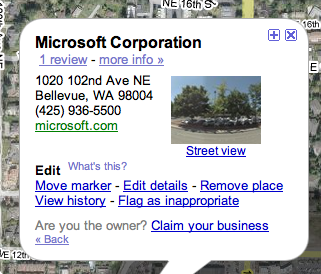 Closing Microsoft on Google Maps