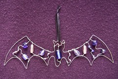 Purple Beaded Bat - a suncatcher