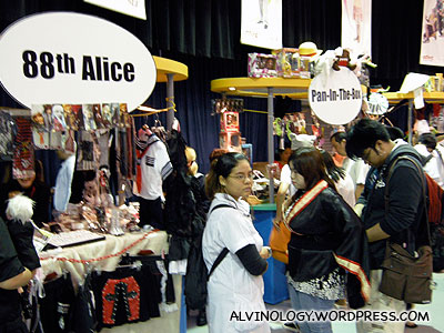 Booths selling costumes