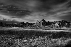 South Dakota Badlands - The Landscape BW