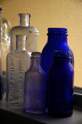 Vintage Blue bottles