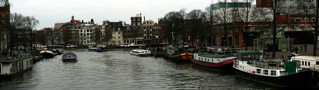 Amsterdam - Casas flotantes desde el Blauwbrug