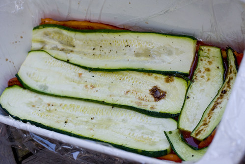 layer of broiled zucchini