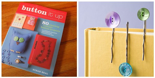 bonus crafty duo: signed book + buttons + hairclips for your first project!