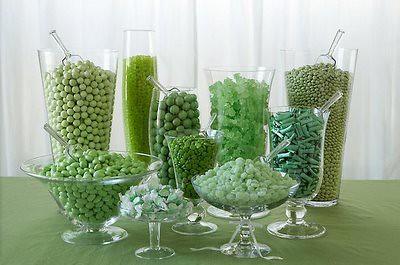 green and blue candy buffet