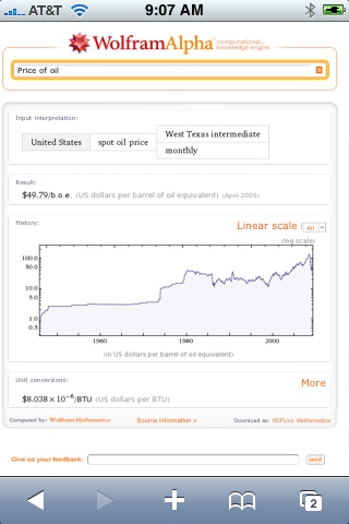 Wolfram Alpha for iPhone
