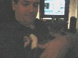 20070819-20 - rejected kitten - IMG_3262 - Clint Holding The Nervous Trembling Kitten (brightened) (30s) (mjpeg) (20fps) (mono snd)