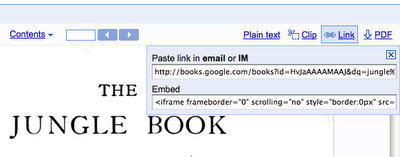 Google Book Search Embeds and links