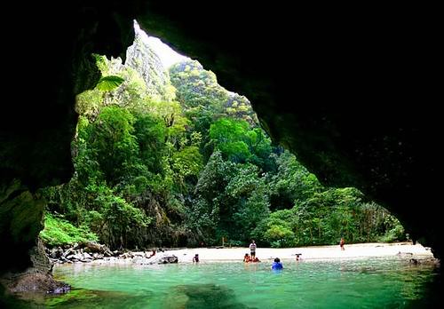 entering Emerald Cave - Koh Mook