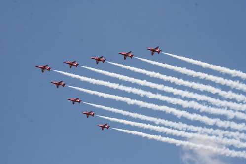 Red Arrows over Shoreditch