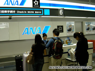 Checking-in for our ANA transfer flight