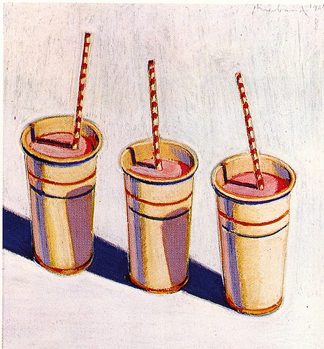 Wayne Thiebaud. Three Strawberry Shakes. 1964.